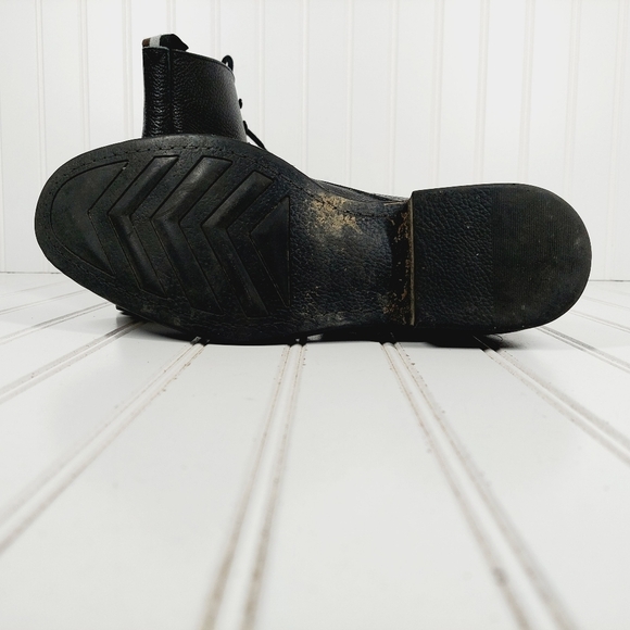 Black Brown 1826 Henry Bartlett Black Leather Lace Up Ankle Casual Boots A 43 - Picture 11 of 13